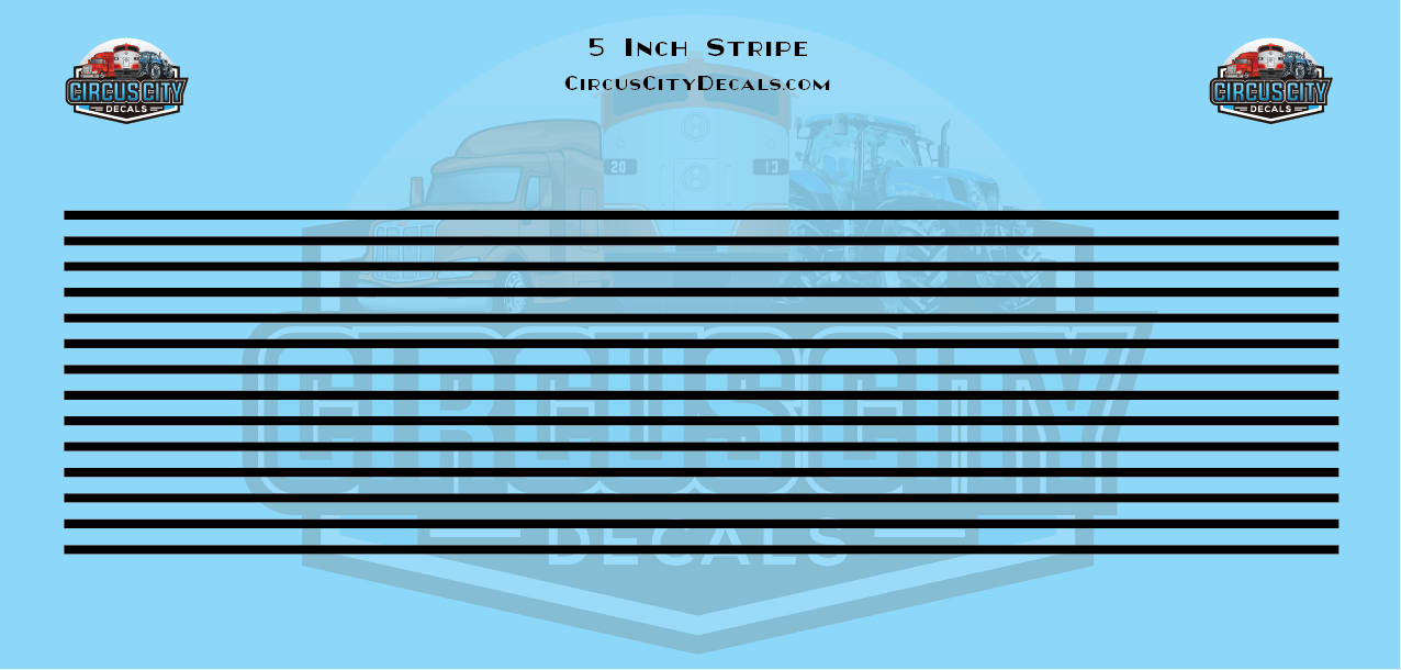 5 Inch Black Stripes 1:87 HO Scale