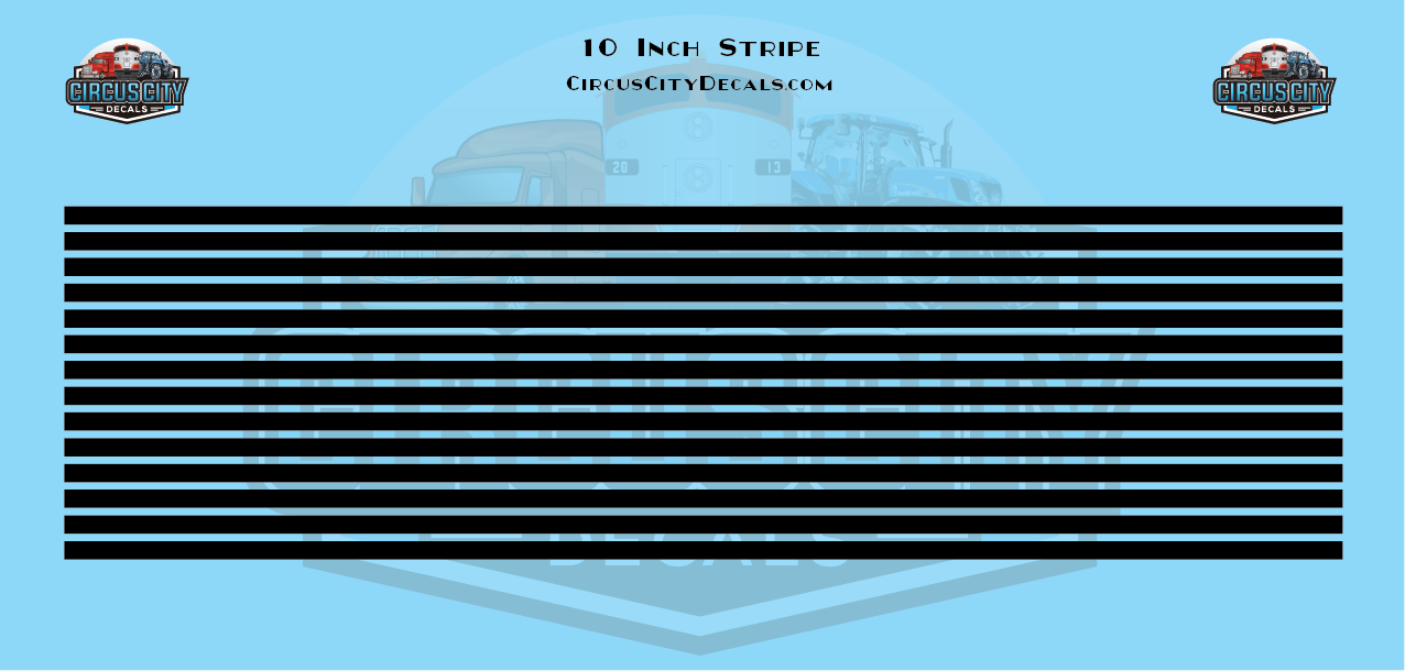 10 Inch Black Stripes 1:87 HO Scale