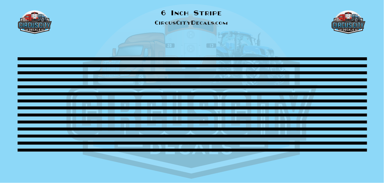 6 Inch Black Stripes 1:87 HO Scale