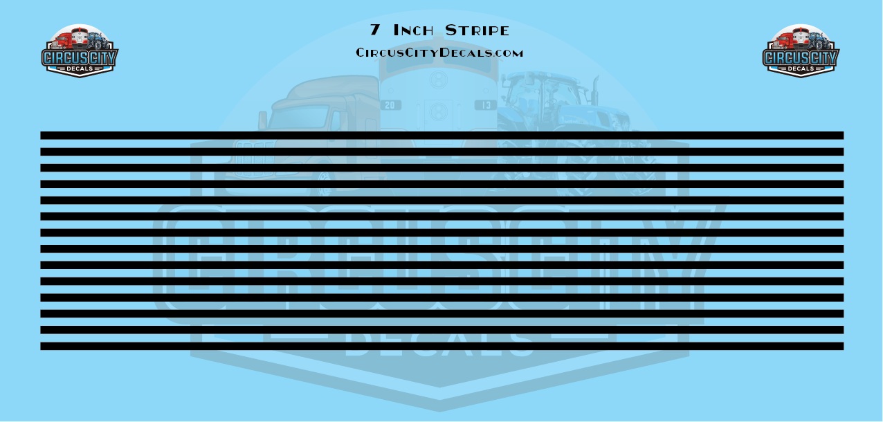 7 Inch Black Stripes 1:87 HO Scale