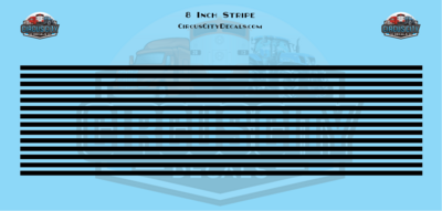 8 Inch Black Stripes 1:87 HO Scale