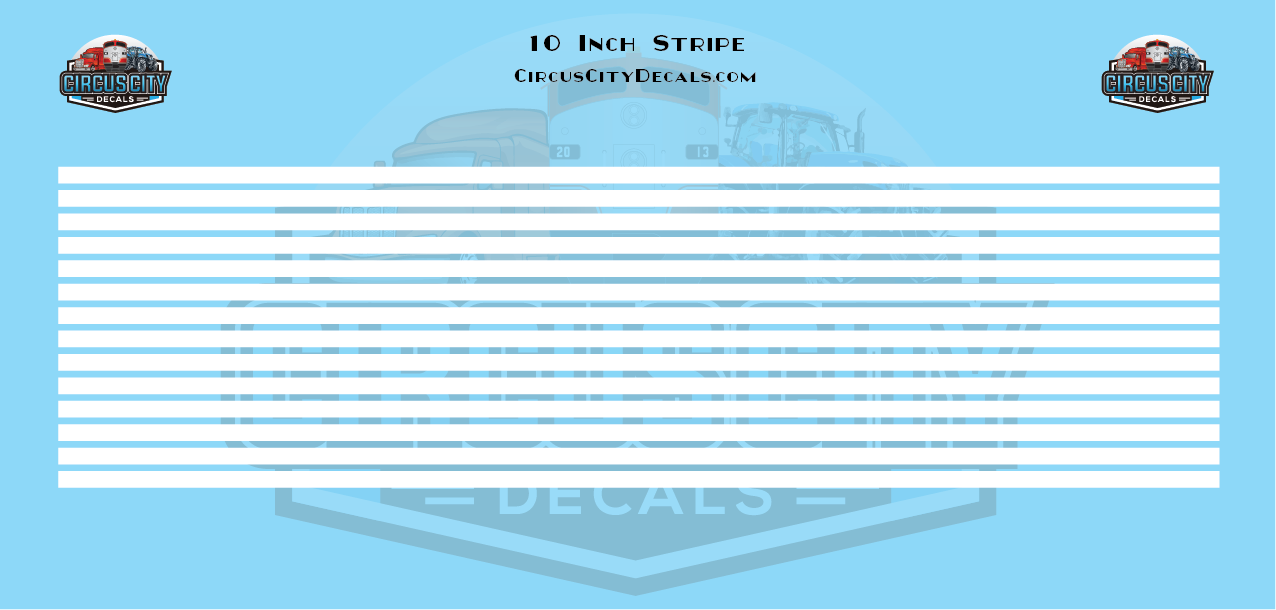 10 Inch White Stripes 1:87 HO Scale