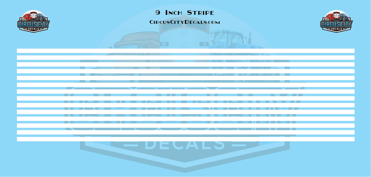 9 Inch White Stripes 1:87 HO Scale