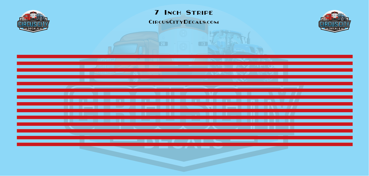 7 Inch SP Scarlet Red Stripes 1:87 HO Scale