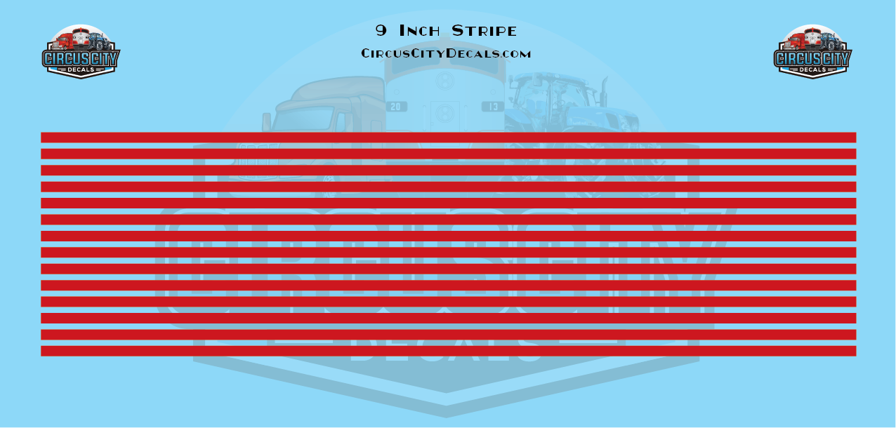 9 Inch SP Scarlet Red Stripes 1:87 HO Scale