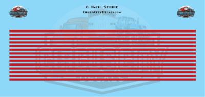 8 Inch SP Scarlet Red Stripes 1:87 HO Scale