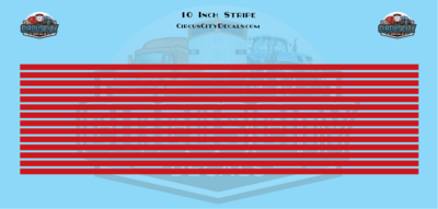 10 Inch SP Scarlet Red Stripes 1:87 HO Scale