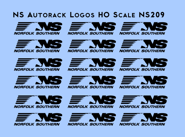 NS Norfolk Southern Autorack Logos HO scale Decals