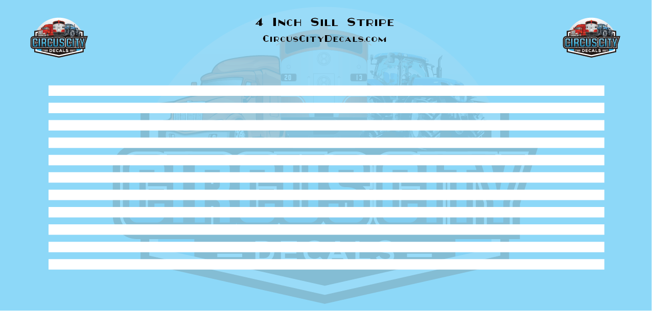 4&quot; White Locomotive Sill Stripe G 1:29 Scale Decal Set