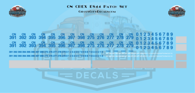 Canadian National CREX ES44 Patch Decal Set HO Scale Decal Set