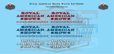Royal American Shows Wagon Lettering Decals HO 1:87 Scale