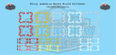 Royal American Shows Wagon Scroll Decals N 1:160 Scale