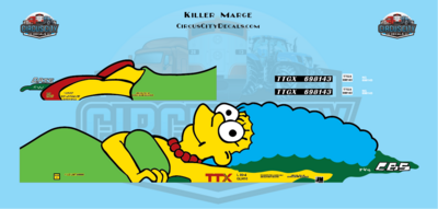Killer Marge TTGX 698143 Multi-Max Autorack Railroad Graffiti HO 1:87 Scale Decal Set