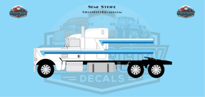 Tricolor Blue Semi Stripe Graphic 1:64 Scale