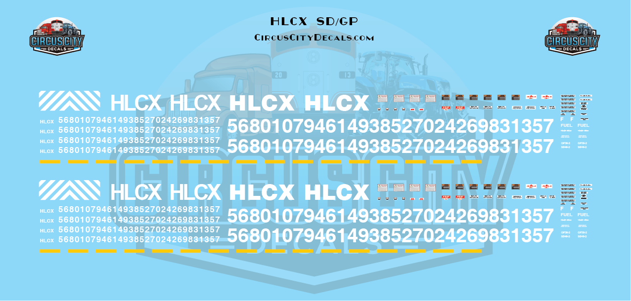 HLCX GP/SD Lease Locomotive Decal Set N 1:160 Scale