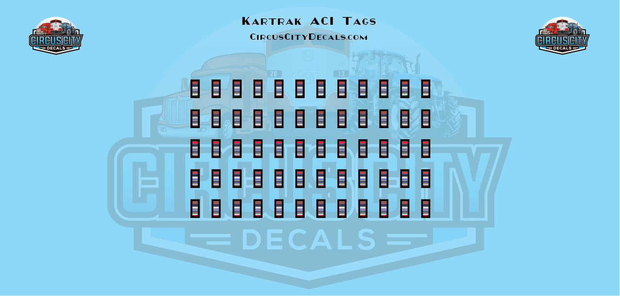 Kartrak ACI Scanner Barcode Tags S 1:64 Scale Decal Set