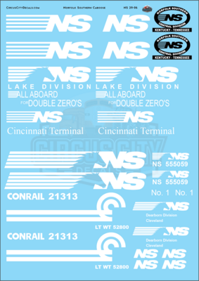 NS Norfolk Southern Caboose Decal Set 1:29 G Scale