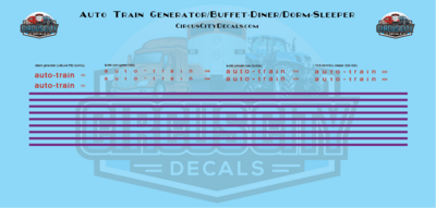 Auto Train Generator/Buffet-Diner/Dorm-Sleeper N 1:160 Scale
