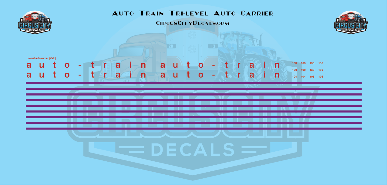 Auto Train Tri-Level Auto Carrier N 1:160 Scale