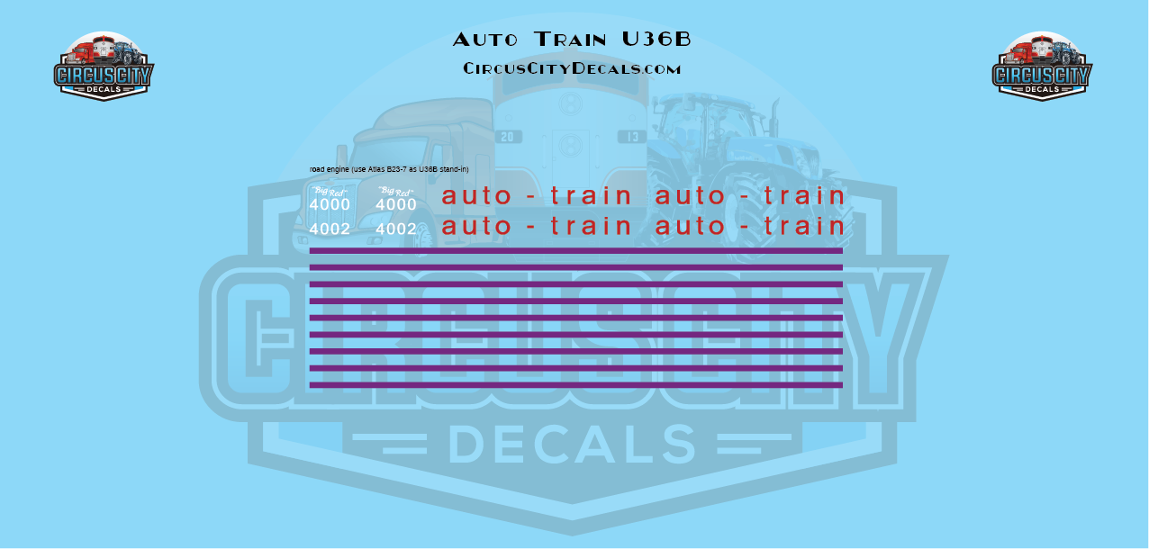 Auto Train U36B Locomotive 4000 4002 N 1:160 Scale