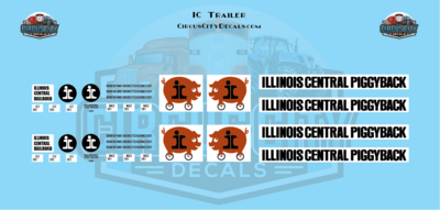 Illinois Central IC Trailer HO 1:87 Scale Decals