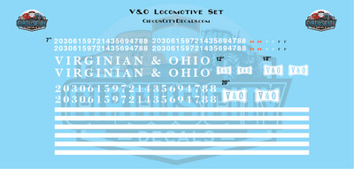 V&O Virginian and Ohio Railroad Locomotive Set O 1:48 Scale
