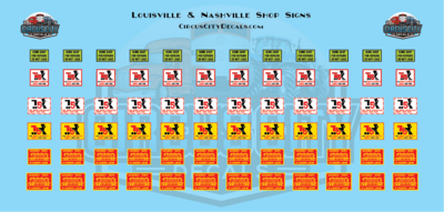 Louisville & Nashville Shop Signs O 1:48 Scale Decals