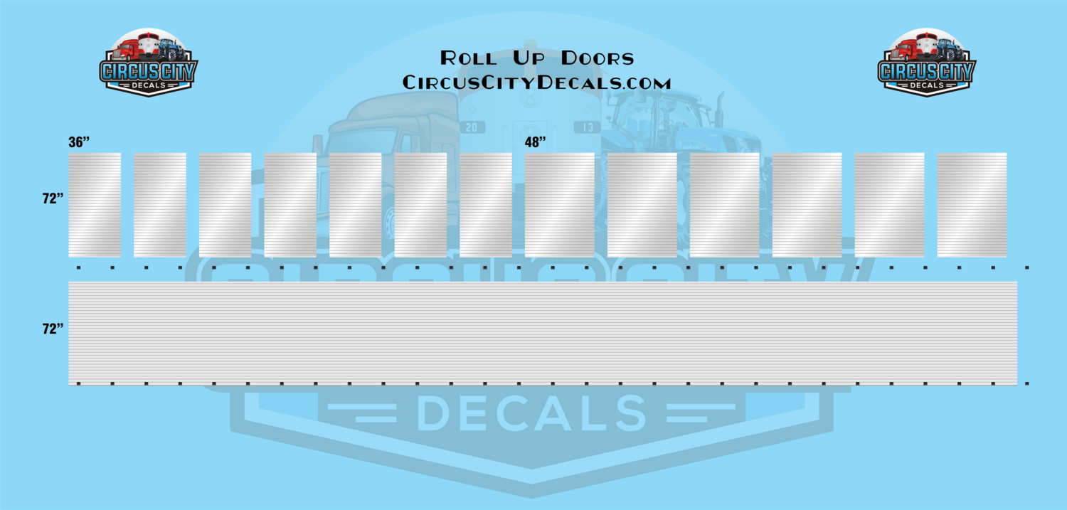 Roll Up Doors HO 1:87 Scale Decals RPS Boley Walthers
