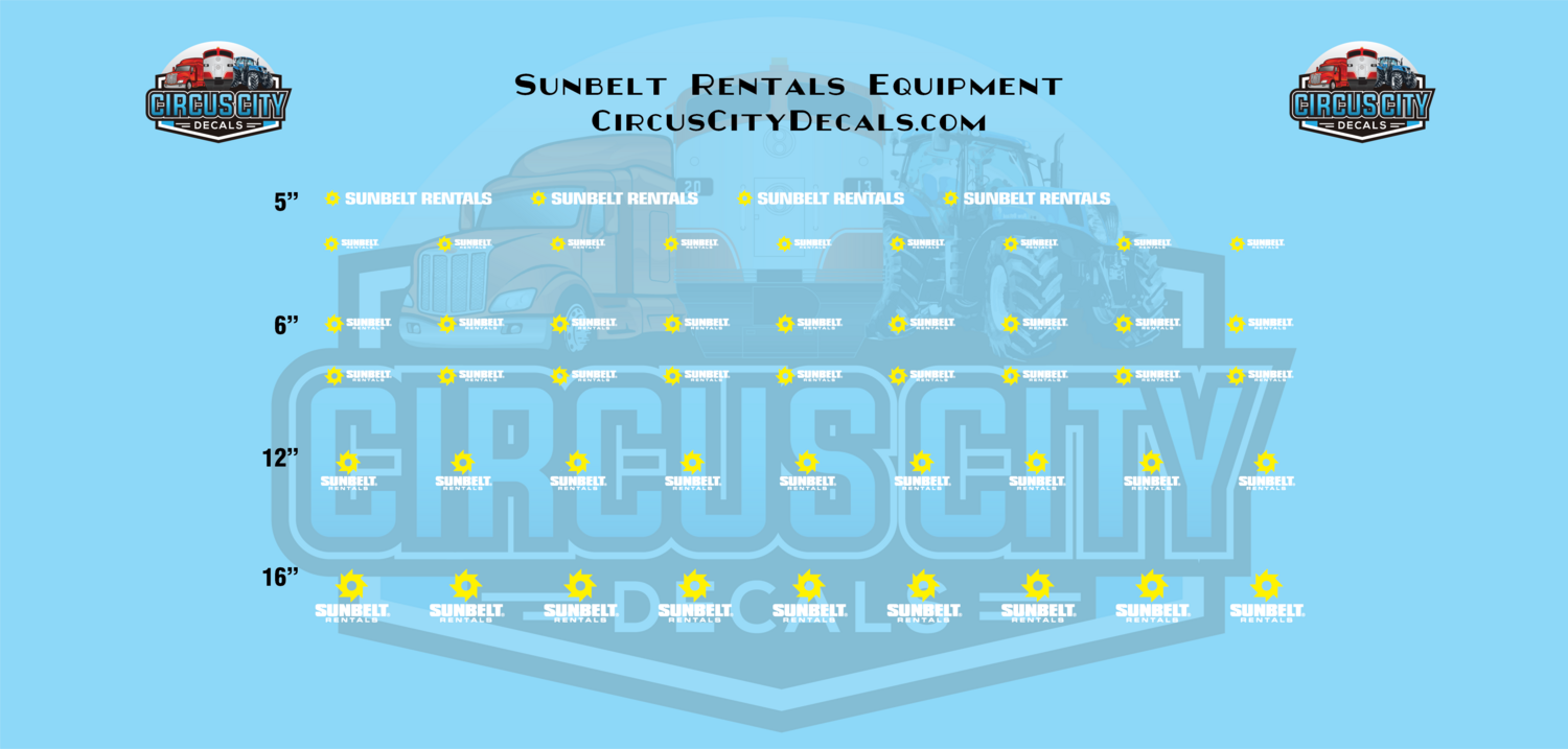 Sunbelt Rentals Equipment 1:50 Scale Decals