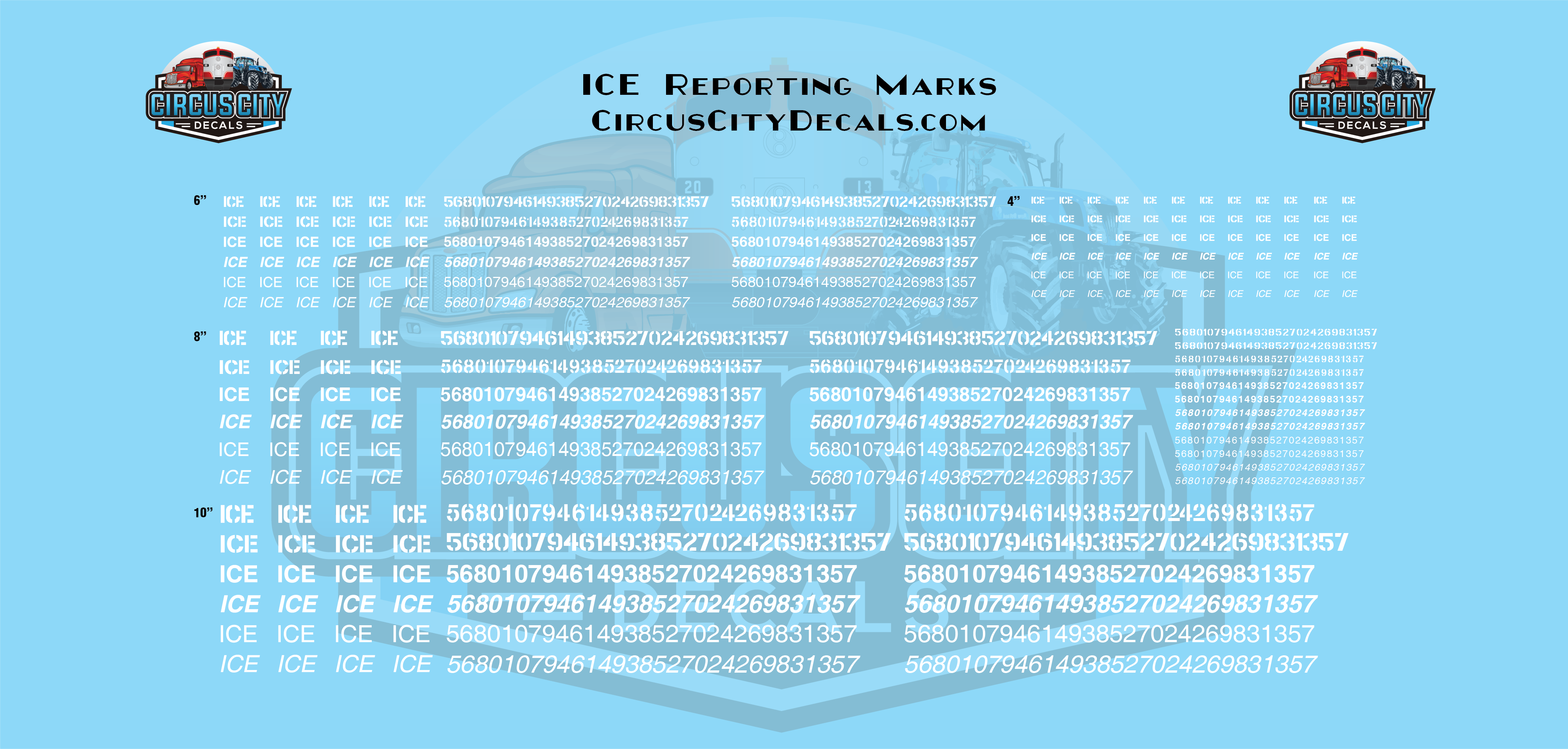 Iowa, Chicago & Eastern ICE White Reporting Marks N 1:160 Scale Set img