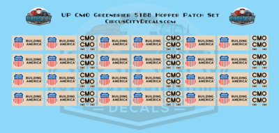 Union Pacific UP CMO Greenbrier 5188 Hopper Patch Set HO 1:87 Scale