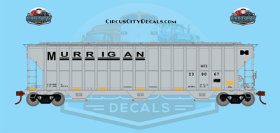 AWVR Unstoppable Movie Murrigan Covered Hopper HO 1:87 Scale Decal Set