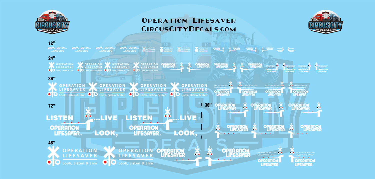 Operation Lifesaver Logos White HO 1:87 Scale Decal Set