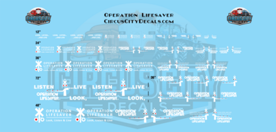 Operation Lifesaver Logos White HO 1:87 Scale Decal Set