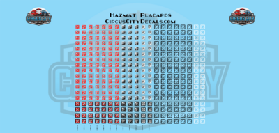 Hazmat Placards HO Scale Decal Set