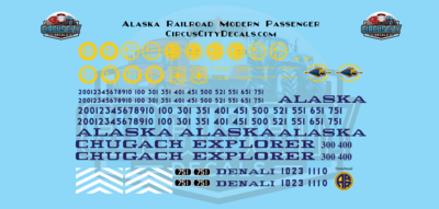 Alaska Railroad Passenger Modern O 1:48 Scale Decal Set