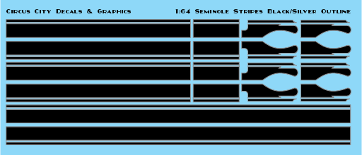 Seminole Stripe Black/Silver Outline 1:64 Scale