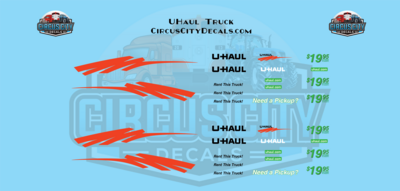 UHaul Pickup Truck Waterslide Model Decal Set O 1:48 Scale