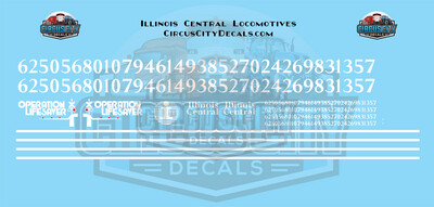 Illinois Central IC Locomotive SD/GP HO 1:87 Scale Decals
