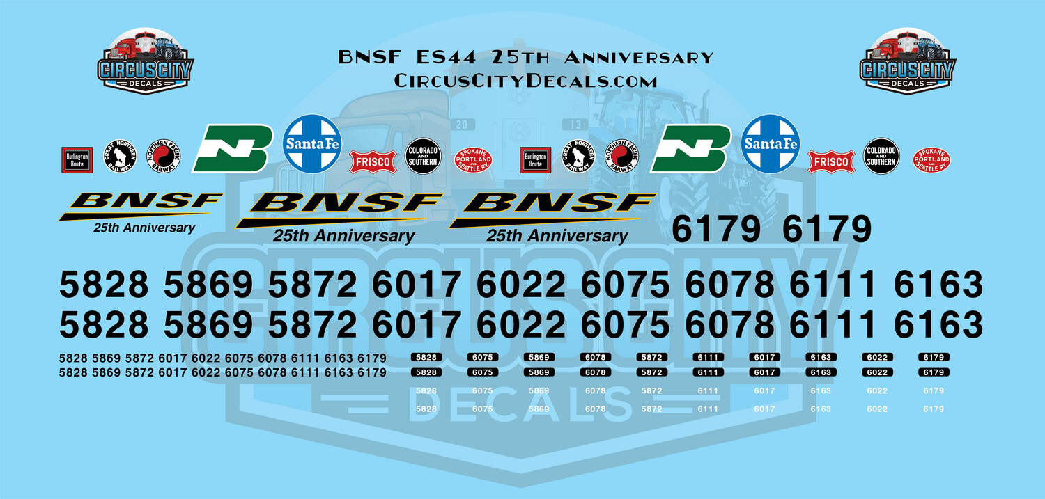 BNSF ES44AC 25th Anniversary Units 1:87 HO Scale Decals