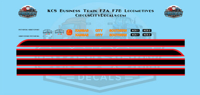 Kansas City Southern Business Train F7A F7B Decals HO 1:87 Scale