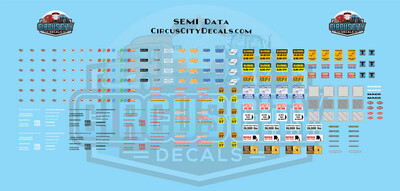 Semi Tractor Data S 1:64 Scale Decals