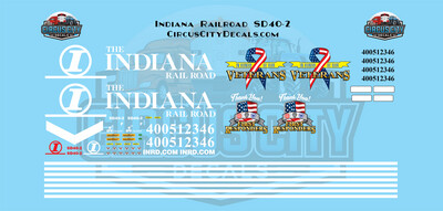 Indiana Railroad SD40-2 Decal Set G 1:29 Scale