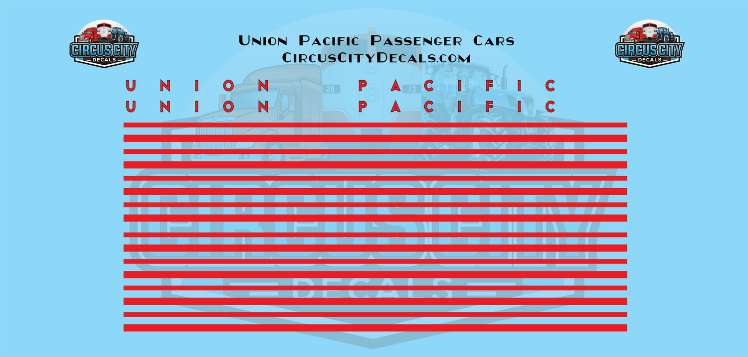 Union Pacific Heritage Fleet Car Lettering & Stripe O 1:48 Scale Decals UP UPRR