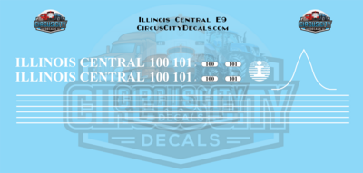 Illinois Central IC E9 N 1:160 Scale Decal Set