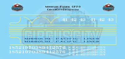 Missouri Pacific GP7/9 S Scale Decal Set