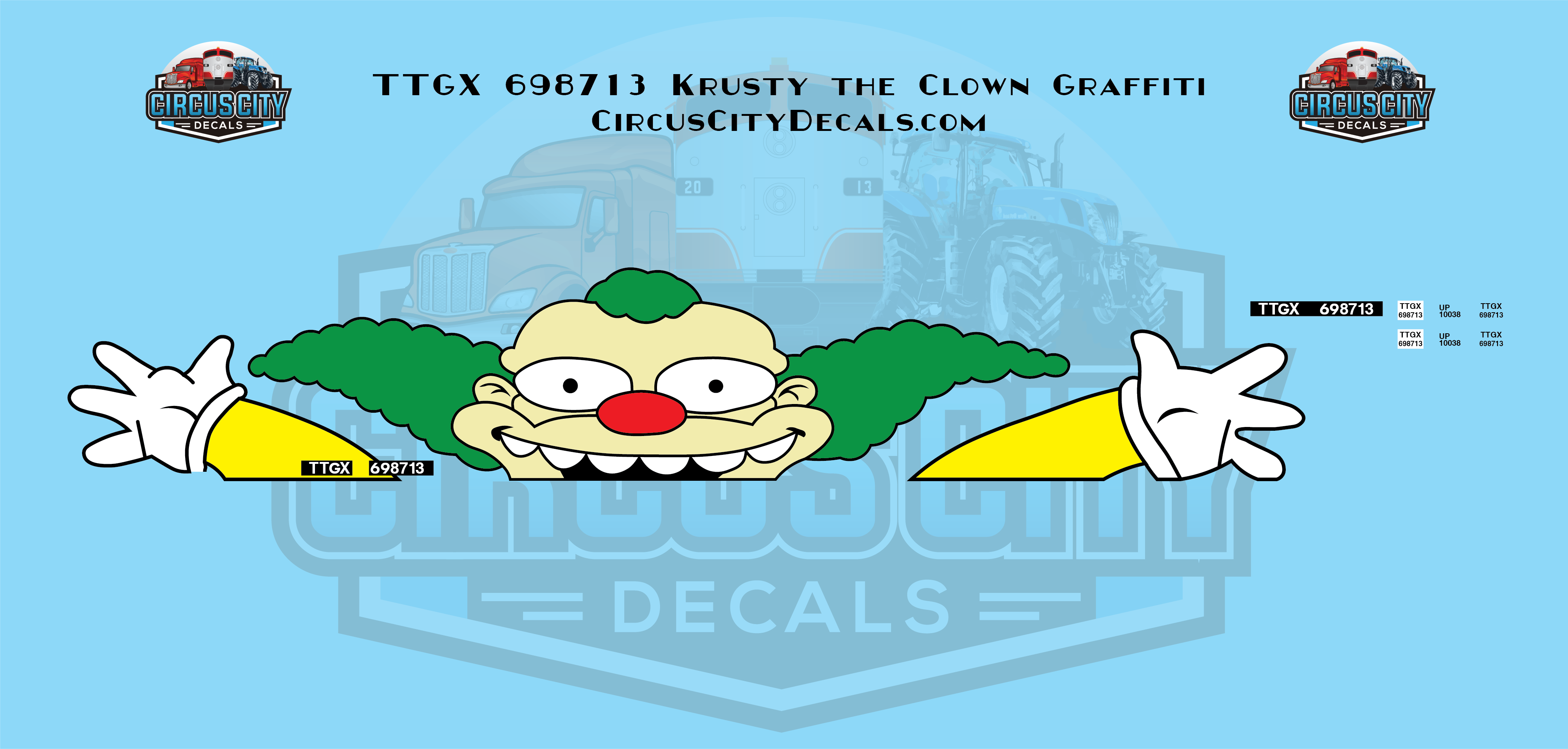 Krusty TTGX 698713 UP Multi-Max Autorack Railroad Graffiti