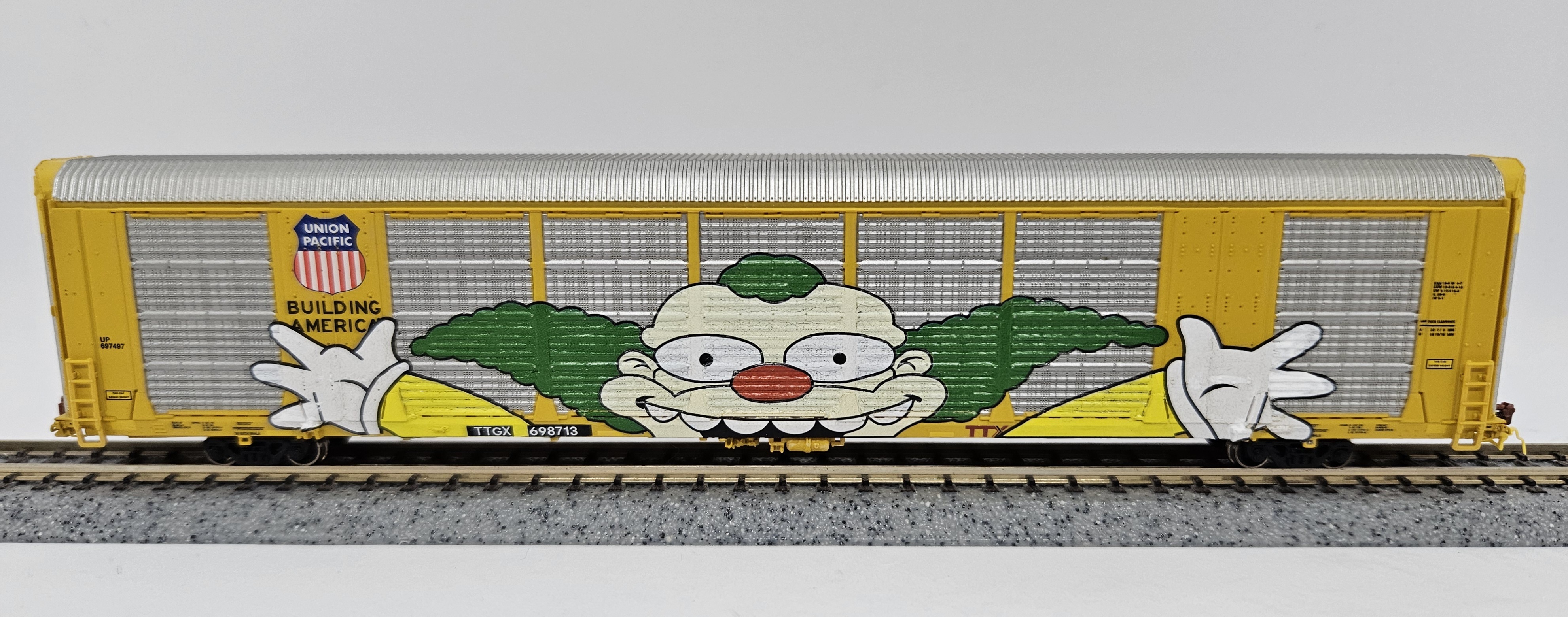 Krusty TTGX 698713 UP Multi-Max Autorack Railroad Graffiti HO 1:87