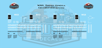 WISX Thrall Gondola HO 1:87 Scale Decal Set