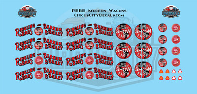 Ringling Bros. &amp; Barnum Bailey Circus RBBB Modern Wagon Decals O 1:48 Scale Scale Red Unit